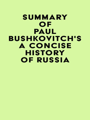 cover image of Summary of Paul Bushkovitch's a Concise History of Russia